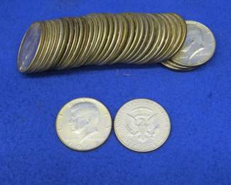 Lot 127. 35 40% silver Kennedy half dollars