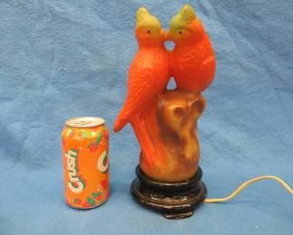 Lot 201. Rare double-parrot Tiffin lamp in very good condition