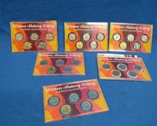 Lot 41. Six Women Making History quarters series sets each with five quarters, 30 total