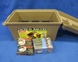 Lot 275. 120 Wolf .223 rounds with an MTM "Tactical Mag Can"