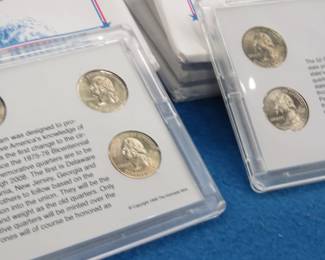 Lot 280. Four 1999, four 2000, and three 2001 state quarter sets. Each set has 5 quarters. 55 total