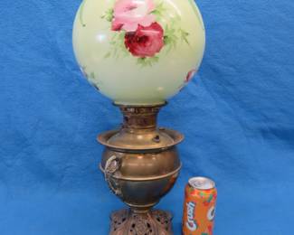 Lot 165. Electrified #925 Miller Hurricane Lamp in very good condition