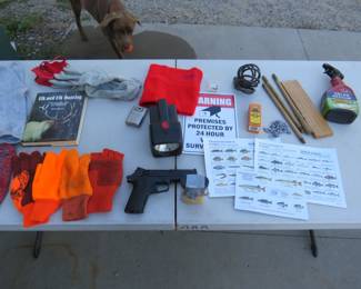 Lot 122. Sporting goods grab bag including a Crosman CO2 BB gun