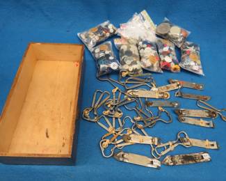 Lot 54. Collectible church keys and old buttons including Hamm's
