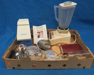 Lot 385. Household misc. including an ice crusher, blender, and more