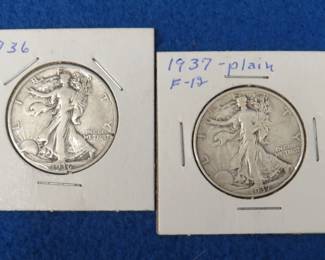 Lot 223. Two Walking Liberty half dollars