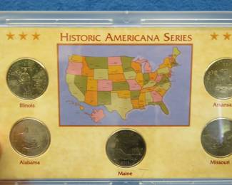 Lot 43. Four 2002, 2003, and 2004 state quarter sets- each has 5 quarters. 60 total