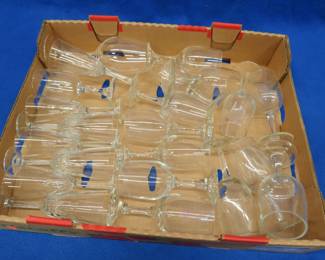 Lot 371. Glasses and an old roaster pan