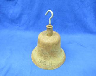Lot 204. WWII-era cast iron USN Ship's bell that is missing the clapper