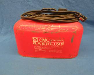 Lot 374. Outboard motor gas tank with a twin hose fitting
