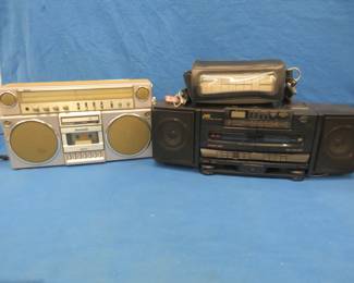 Lot 302. Back to the 70s. Panasonic portable stereo, RCA VCR, and a JVC CD system. All untested.