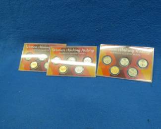 Lot 45. Three Women Making History quarters series sets each with five quarters, 15 total