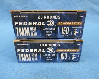 Lot 327. 40 rounds of Federal 7mm Rem. Mag. 150-grain JSP. Visual defect factory seconds