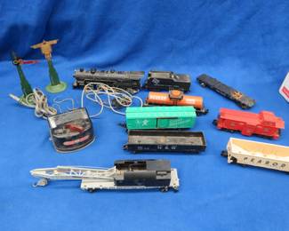 Lot 90. Vintage American Flyer train set with controller, tracks, and more