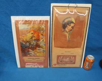 Lot 266. Two owner wrapped vintage advertising calendars. Possibly 1930s or 40s.