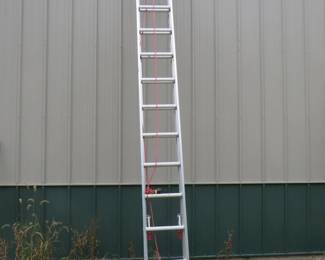 Lot 363. Werner 28 foot aluminum extension ladder