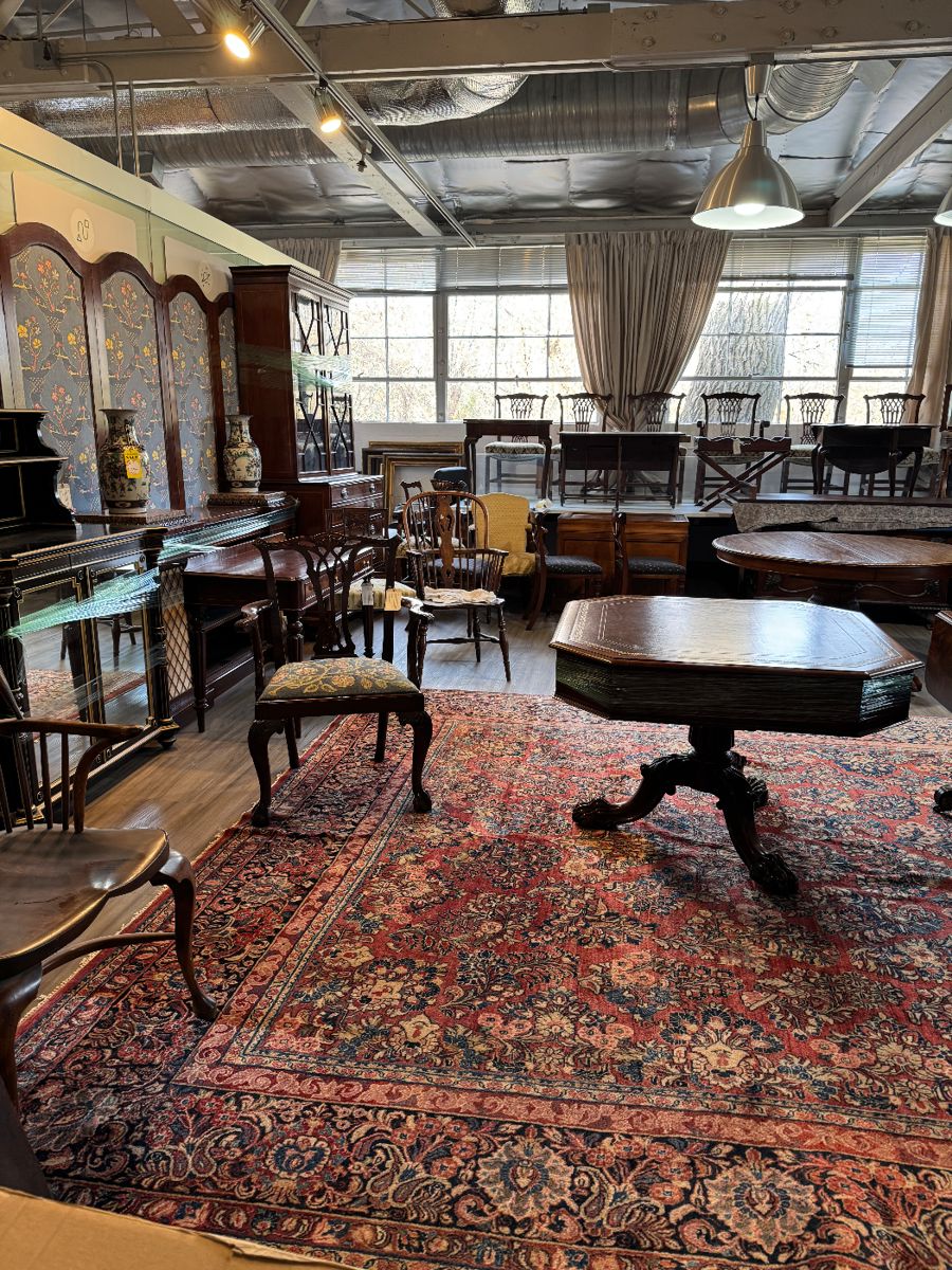 Overall Photo of Sales Room The Rug in this photo is a 19' x 14' Sarouk Persian Rug $15,000.00