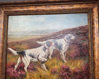 Framed Oil on Canvas - Pointers 