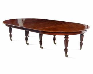 Antique English William IV Mahogany Dining Table,  Circa 1835 