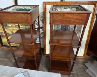 Pair of Zinc Lined Planter Stands   