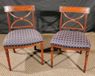 Pair Arthur Brett Sheraton Style Chairs 