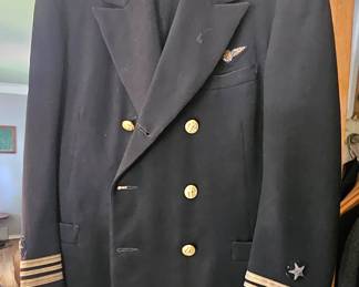 1 of 2 pictures- WWII Era US Navy Officers Dress Blue Jacket and Pants