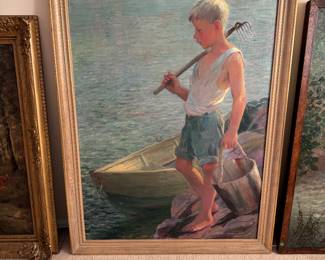 Adam Emory Albright  - Boy Fishing  Large   44" x 30" 