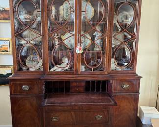 Breakfront with crown glass doors, excellent 