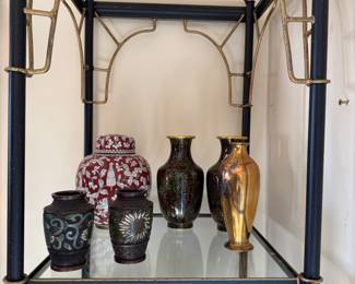 Meji Japanese Bronze and Mixed Metal Vase,  Champleve', Japanese Cloisonne, 