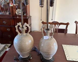 Chinese Tang Vases - made into lamps 