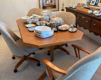 Casual dining table with four comfortable chairs