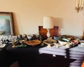 Serving dishes that will all require washing after the great meal.  Oh joy.