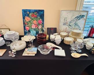 Dessert dishes.  Remember the pecan pie.  Ice cream optional.