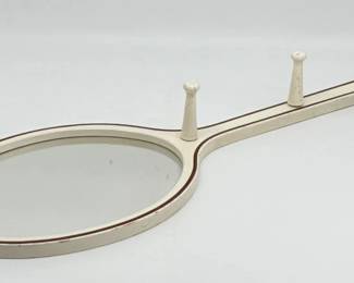 96 VintageWoodenWallMirrorCoatRack