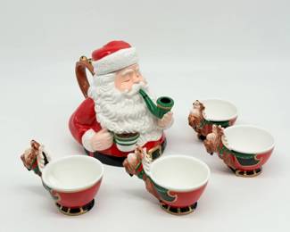 149 Department56ChristmasTeaJollyStNickSet