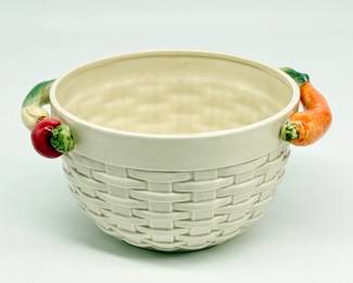 42 VintageFritzFloydCeramicBasketWeaveSaladBowl