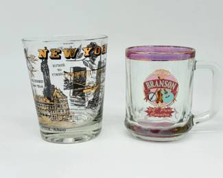 101 VintageNewYorkGlassVintageBranson24KPureCountyGlassMug
