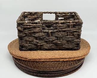 140 WovenStorageBasketBraidedJutePlacematsRattanPlacemats
