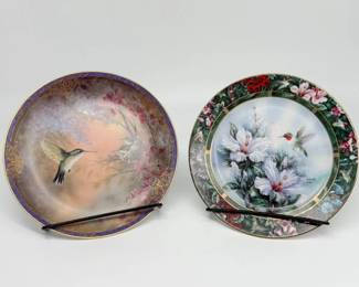 109 VintageBradfordGardenWhispersRubyThroatedHummingbirdPlates