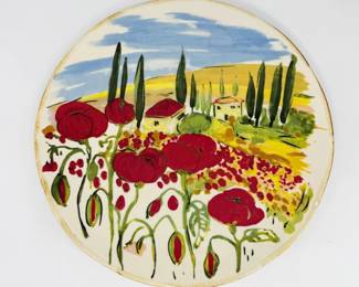 51 SurLaTableHandPaintedPoppiesontheHillsideCeramicPlatter