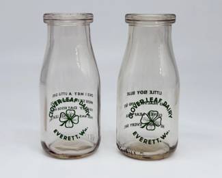 53 VintageCloverLeafDairyMilkBottlesfromEverettWA