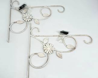 169 DestressedWhiteMetalWallMountedBrackets