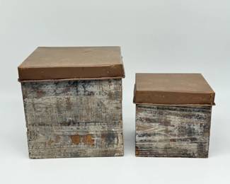 133 RusticWoodenStorageBoxeswTinLid