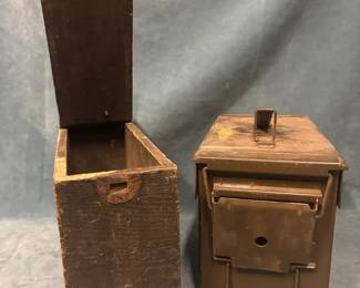 Wood And Metal Ammo Boxes