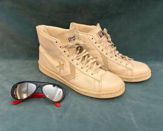 Vintage Leather Converse All Stars And Sunglasses