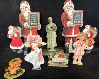 Vintage Christmas Santa Advertising Pinwheel Advertising Paper Ornaments Holiday Cards and More