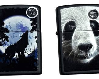 NEW Wolf Panda Zippo Lighters