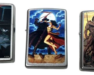 3 NEW Character Zippo Lighters