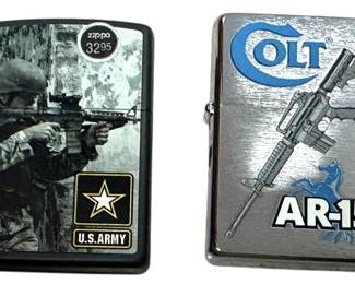 NEW Army and Colt AR15 Zippo Lighters