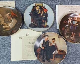 Norman Rockwell Collectors Plates 3 with COAs